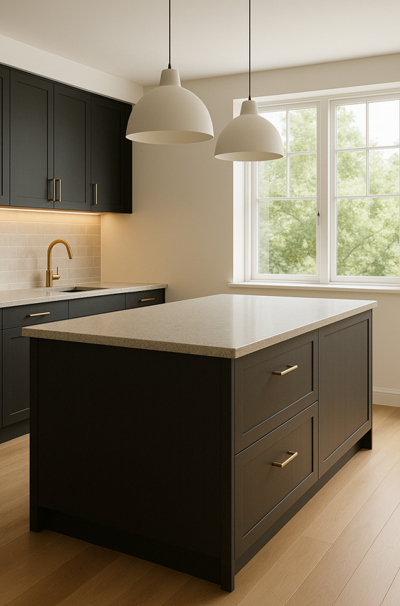 stylish functional kitchen design with natural light