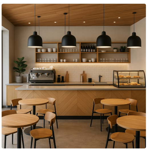 Café interior design using Fit-Out Finance for Business Interiors